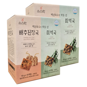 코스트코 소스락 백년육수 즉석국200G(배추된장국10G X 10입.미역국10G X10입) X 2개, 200g