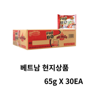 베트남 에이스쿡 ACECOOK PHO DE NHAT 쌀국수 소고기, 30개, 65g