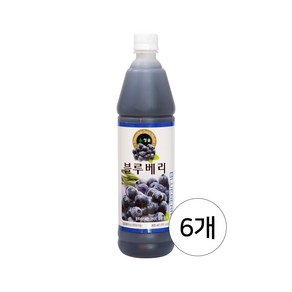 청솔 과일원액 음료베이스 835ml 에이드 스무디 블루베리, 6개