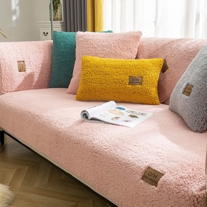 겨울용 플러시 양모 소파 수건 매트 커버 거실 솔리드 컬러 미끄럼 방지, 1pc 45x45 pillowcase, [02] A2, 1개