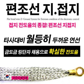 ZiB2B 편조선 지접지 케이블 금도금 링단자연결 (30cm), 1개