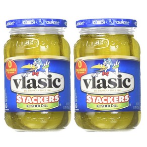 Vlasic Kosher Stackers Dill Pickle 블라식 스태커 딜 피클 16oz (473ml) 2팩