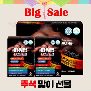 파워업 쏘팔옥타코사놀 1300mg X 60캡슐 2개월분 쏘팔메토열매추출물 옥타코사놀, 1개, 60정