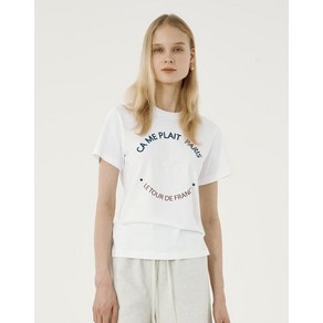 21SS [Quotidien] Basic Gaphic Shot Sleeve Tee (White) VLTS1B919WT