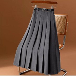 여성용 정장 미디 스커트 A라인 플리츠 스커트 Women's Half Skirt