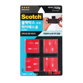 3M 자동차 블랙박스용 강력 투명양면테이프 3X3cm, 1개