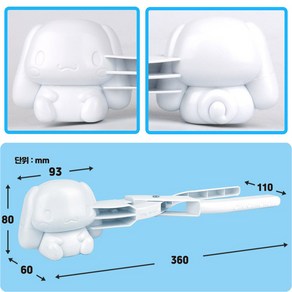 퍼즐샵 사은행사 눈뭉치제조기 바니랜드 겨울 눈사람 눈집게 모래놀이 스노우볼 메이커 뭉치기 눈 틀 만들기 한교동 캐릭터 키티 뽀로로 타요 루피 단체 학교 선물, 25 06 티니 시나모롤, 1개