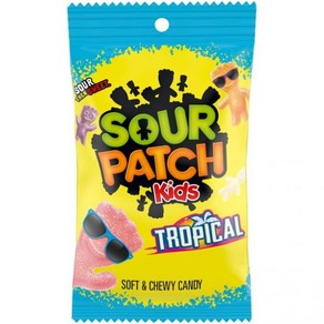 사워 패치 SOUR PATCH KIDS 트로피컬 소프트 & 쫄깃한 캔디 8온스 가방 104765, 1개, 226g