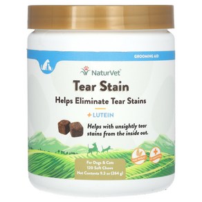 네츄어벳 눈물 자국 루테인 함유 반려견 및 반려묘용 소프트츄 120개 264g(9.3oz), 1개