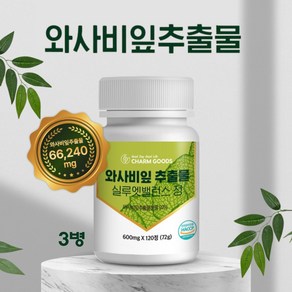 와사비잎 추출물 정 국산 100% 식약처 HACCP 인증 이소비텍신 와사비 입 추출물 시니그린 버닝 핏 효능 식약청 해썹 인증, 3개, 120정