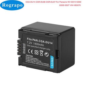 CGA-DU21 카메라 배터리 파나소닉 NV-GS28 GS500 VW-VBD070 1400mAh, 01 1pcs