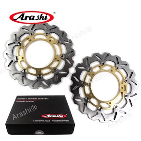 Aashi 1 쌍 CNC 플로팅 브레이크 디스크 로터 에 YAMAHA YZF R1 2007 - 2014 YZF-R1 2008 2009 2010 2011 2012 2013, 금색, 1개