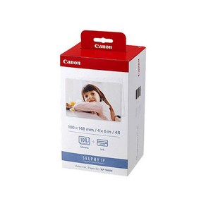 캐논 셀피 인화지 일반용지 108p KP-108IN + 잉크 3p, 4X6, 1개