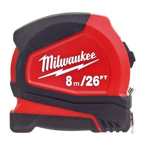 Milwaukee 4932459596 8m/26피트 프로 컴팩트 줄자 레드 188930, 1개