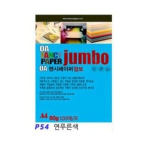 두성 OA팬시페이퍼점보 80g 연푸른색, A4, 100개