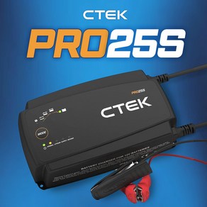 CTEK PRO25S 12V 프로25S 자동차 방전 배터리 복원 씨텍 충전기 한국 정발품 25A 납산/AGM/리튬 밧데리, 1개