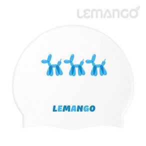 르망고 수영모자(02) LGNSC61002168 블루 벌룬(Blue Balloon/White) 실리콘 수모 수영캡