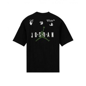 [정품 보증] Jodan x Off-White S/S T-Shit Black - Asia 조던 x 오프화이트 숏슬리브 티셔츠 블랙 - 아시아