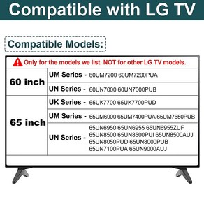 LG TV 다리용 스탠드 60 65인치 LG TV 스탠드 교체용 베이스 -60UM7200 60UN7000 60UN7000PUB 65UK77000 65UM6900 65UM7400, 1개