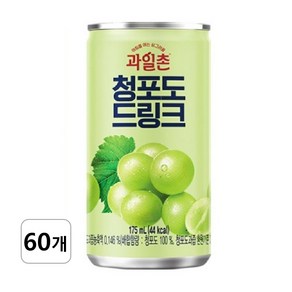 해태 과일촌 청포도 드링크 60캔, 60개, 175ml