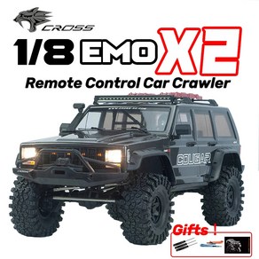 CROSSRC EMO X2 COUGAR RTR 4WD 2.4GHz 1/8 RC 전기 원격 제어 모델 자동차 크롤러 성인 어린이 장난감, 1)Ice Lake Blue, 1개