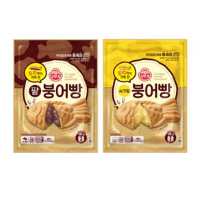 [오뚜기] 꼬리까지 가득 찬 팥붕어빵 480g x 1개+슈크림붕어빵 x 1개, 1개