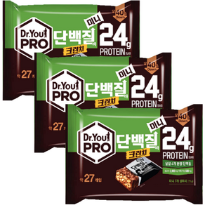 오리온 닥터유 프로 단백질바 크런치 미니(약27개입 총280g) x 3개, 280g