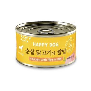 굿데이 해피도그 강아지 간식 캔 95g 닭고기와 쌀밥 & 순살 닭고기, 순살 닭고기와 쌀밥, 3개