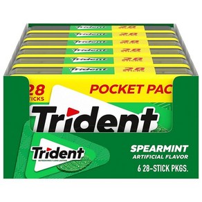 TRIDENT 트라이던트 자일리톨 껌 스피아민트 28개 6세트 600525, 28 Count (Pack of 6) 600525, Speamint