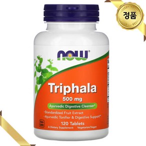 나우푸드 트리프알라 500mg 120정 비건 허브 마그네슘 칼슘 갈산 에피카테킨 탄닌산, 1개