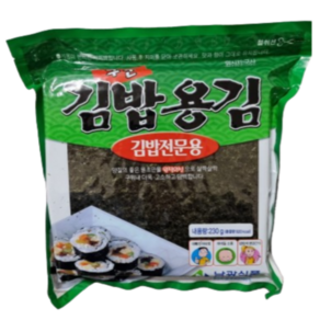 남광김밥김 구운김밥김 업소용 김밥용김 100매 생김 무조미 안터지는 두꺼운 230g