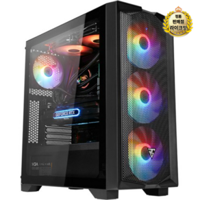 주연테크 카운터 게이밍 데스크탑 블랙 D534F36T (i5-13400F WIN미포함 NVMe 512GB DDR5 16GB RTX3060 Ti), 기본형