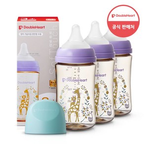 더블하트 모유실감 3세대 PPSU 블루밍가든 240ml (M젖꼭지포함), 3개