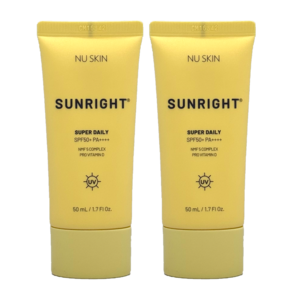 [정품배송] 뉴스킨 선크림 선라이트 수퍼 데일리 SPF50+ PA++++ 자외선차단제 썬크림, 50ml, 2개