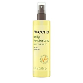 Aveeno 데일리 모이스처라이징 바디 오일 미스트 귀리 호호바 함유 건조하고 민감한 피부용 매끄러운 피부를 위한 영양 스프레이 파라벤 실리콘 알코올 프리 트윈 팩 2 x 190m, 6.7 Fl Oz (Pack of 1), 2개, 190ml