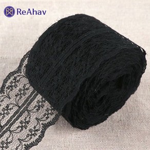 레아하브(ReAhav) 레이스천 리본원단 블랙 (화이트) 4.5x500cm, 5m블랙, 1개