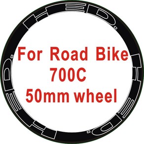 HED 휠 림 스티커 로드 바이크 700c 자전거 장식 데칼 세트 당 2 바퀴 12, Fo 50mm wheel, 1개