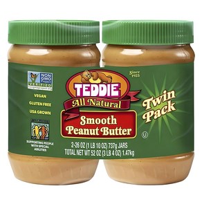 테디 All Natual Smooth Peanut Butte 2개입, 1개, 1.47kg