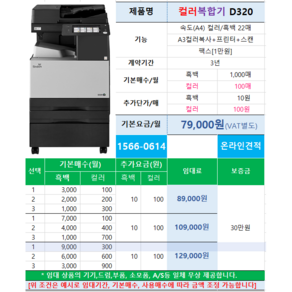 A3컬러복합기 신도리코 D320임대