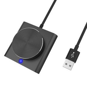 USB 볼륨 조절 손잡이 PC 컴퓨터 스피커 오디오 리모컨 외부 음소거 버튼, 01 Black, 1개