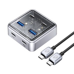 오리코 USB 3.0 2포트 Type-C 2포트 무전원&유전원겸용 USB3.2 Gen2 10Gbps 허브 0.5M XHJ2U2C-G2-05