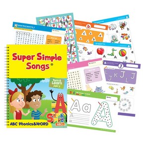 슈퍼심플송 SUPER SIMPLE SONG ABC Phonics & WORD 파닉스 스프링 제본 홈스쿨링 워크북, 슈퍼심플송 ABC 파닉스&워드 워크북