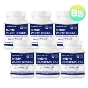 철갑상어 콘드로이친 1200 저분자 콘도로이친 콘드레이친 6형 c6s 뮤코다당단백 정 타블렛 대용량, 6개, 60정