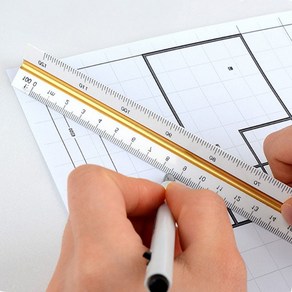 삼각자 스케일 자 제도 도면 설계 디자인 문구 학용품 공학용, 1개, 30cm - 고배율