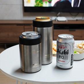 로센트 맥주 캔쿨러 캠핑장 소주 음료수 페트병 보냉병 캔홀더 아이싱기, 실버, 1개, 500ml