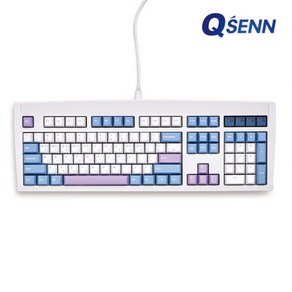 QSENN DT35 104 8K 풀윤활 가스켓 기계식 유선 키보드, 퍼플축, 블루퍼플