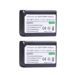 삼성 카메라 배터리용 리튬 이온 배터리 팩 1500mAh BP1310 BP 1310 BP1310 NX10 NX11 NX20 NX5 NX100 용 2 개, 2) 2x Battey, 2개
