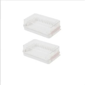 버터 커팅 보관함 투명 노란색 플라스틱 치즈 케이스 냉장고 신선, 3.White-2Pcs, 1개