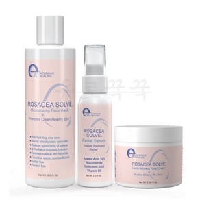 E70 Rosacea Solve 페이스 크림+세럼+클렌저 세트, 1개