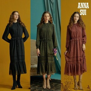 [안나수이] ANNA SUI 메탈릭 쉬폰 아르누보 원피스789088